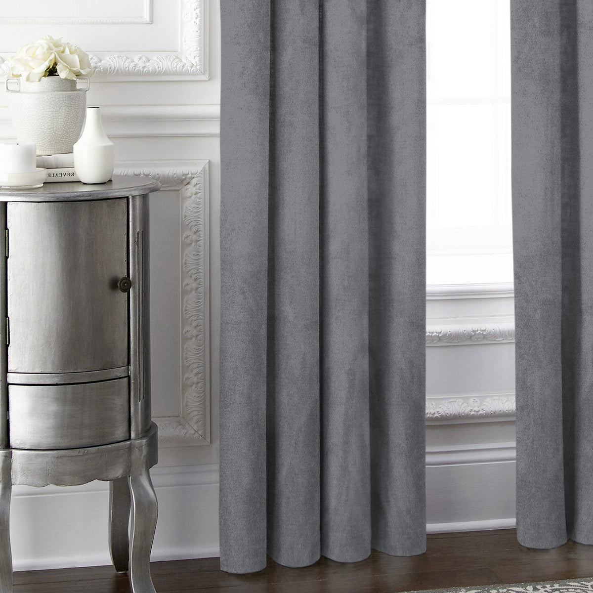 Vanessa Charcoal Pole Top Drapes