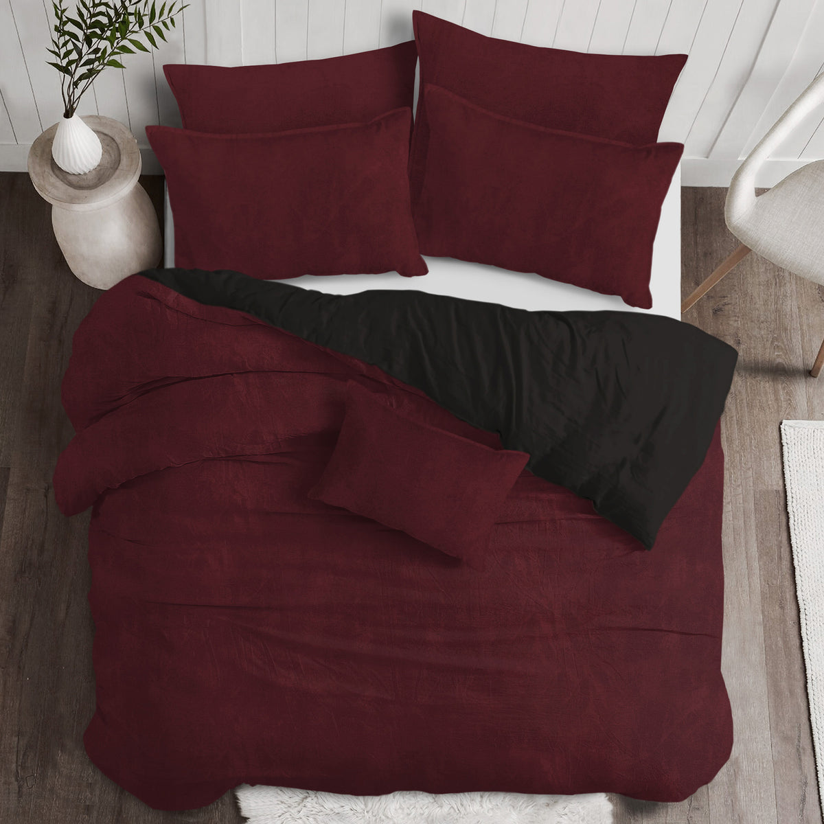 Vanessa Merlot Duvet Cover Set