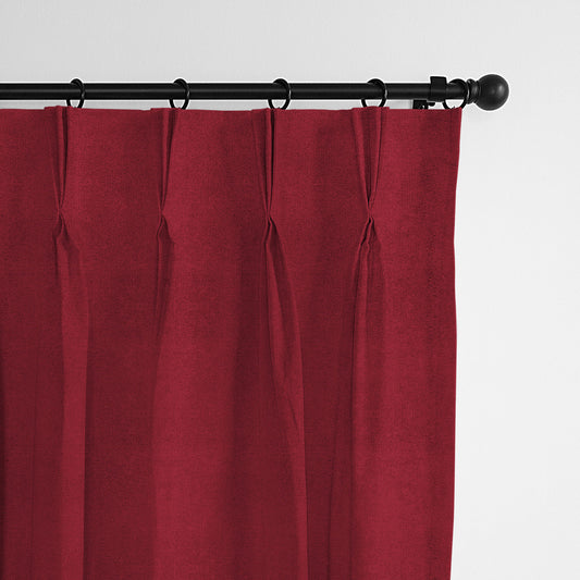 Vanessa Red Pinch Pleat Drapes