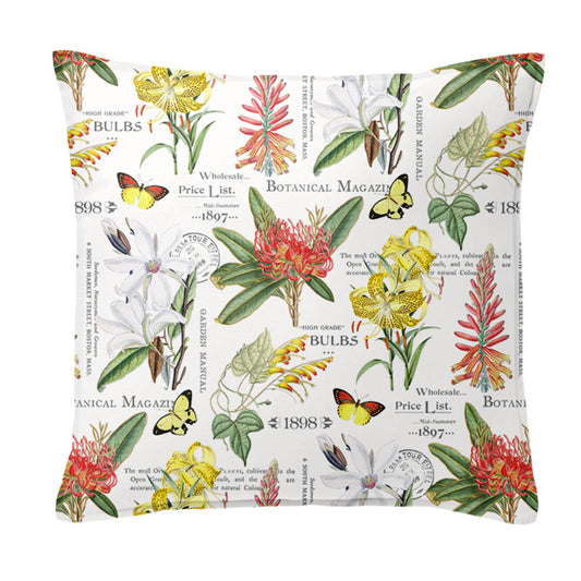 Vintage Botanicals White Decorative Pillows