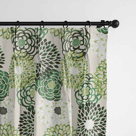 Garden Stow Green Pinch Pleat Drapes